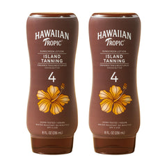 Hawaiian Tropic frente del envase mostrando tamaño y diseño, fácil identificación