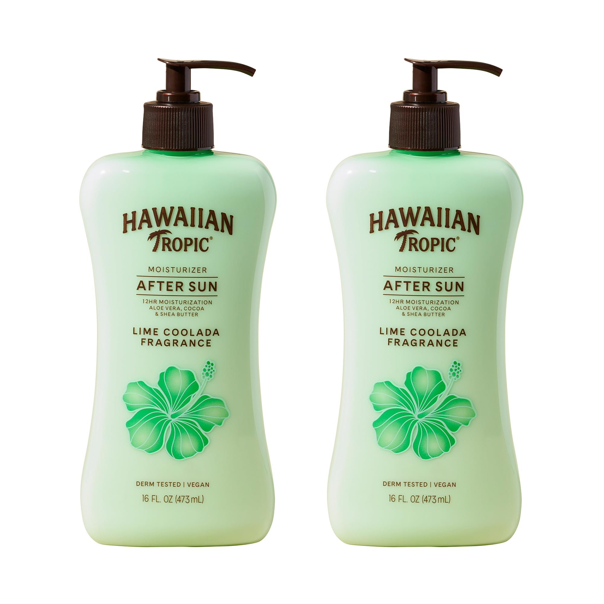 Hawaiian Tropic envases frontales en pack mostrando diseño y beneficio hidratante