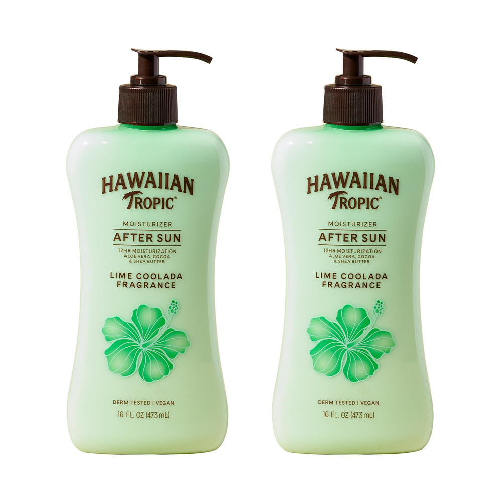 Hawaiian Tropic envases frontales en pack mostrando diseño y beneficio hidratante