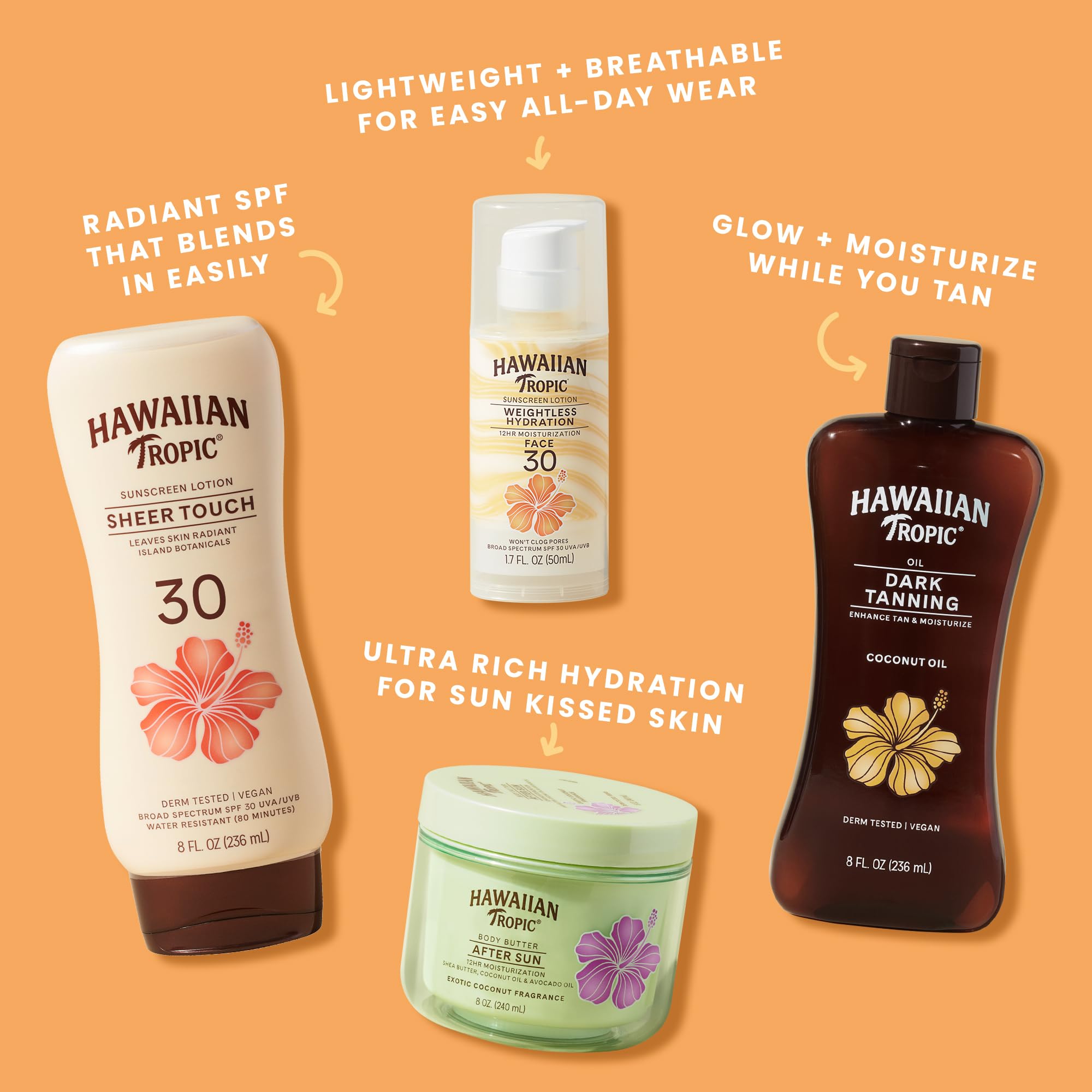 Hawaiian Tropic pack de dos unidades mostrando cantidad y ahorro por formato doble