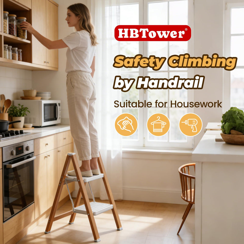 HBTower escalera usada como soporte de plantas mostrando doble función