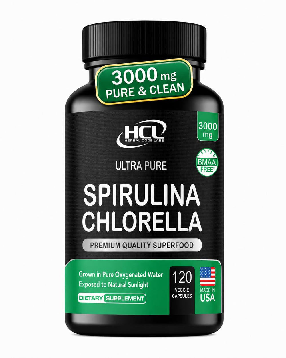 HCL HERBAL CODE LABS front packaging showing product name and vegan benefit