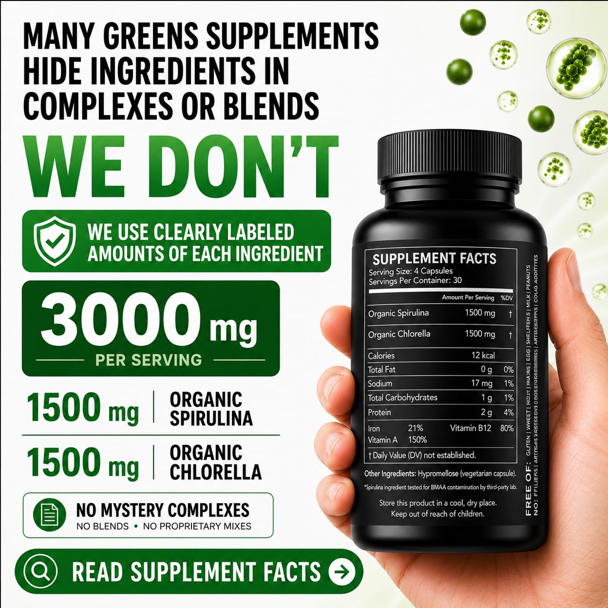 HCL HERBAL CODE LABS open bottle with veggie capsules for easy daily dosing