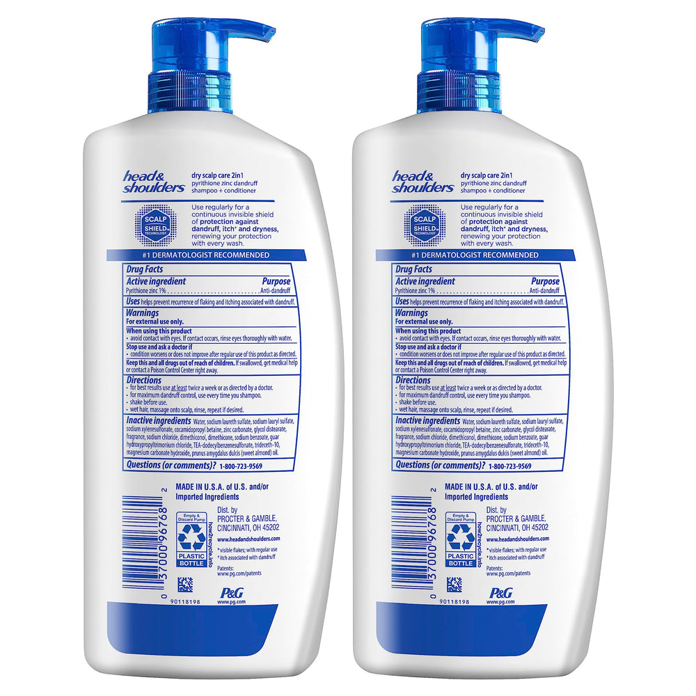 Head & Shoulders etiqueta con ingredientes y beneficios visibles para el comprador