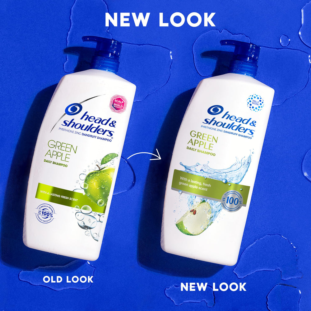 Head & Shoulders etiqueta que resalta 1% zinc pyrithione y beneficios anticaspa