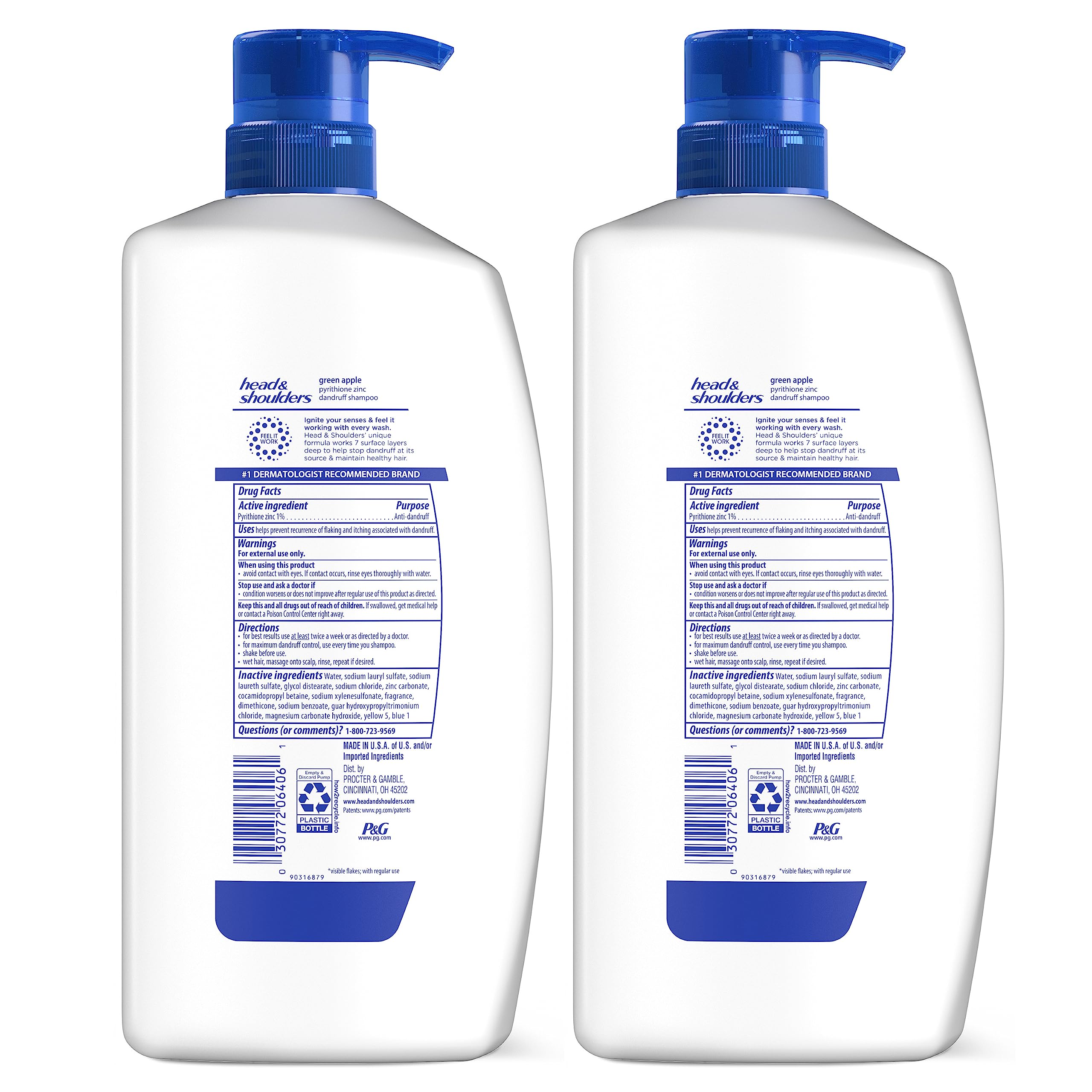 Head & Shoulders empaque del pack doble con las dos botellas listas para almacenaje