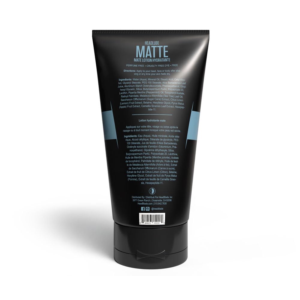 Textura de HeadBlade HeadLube Matte que muestra absorción rápida y acabado mate