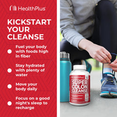 Health Plus primer plano de cápsulas para comprobar su tamaño y textura