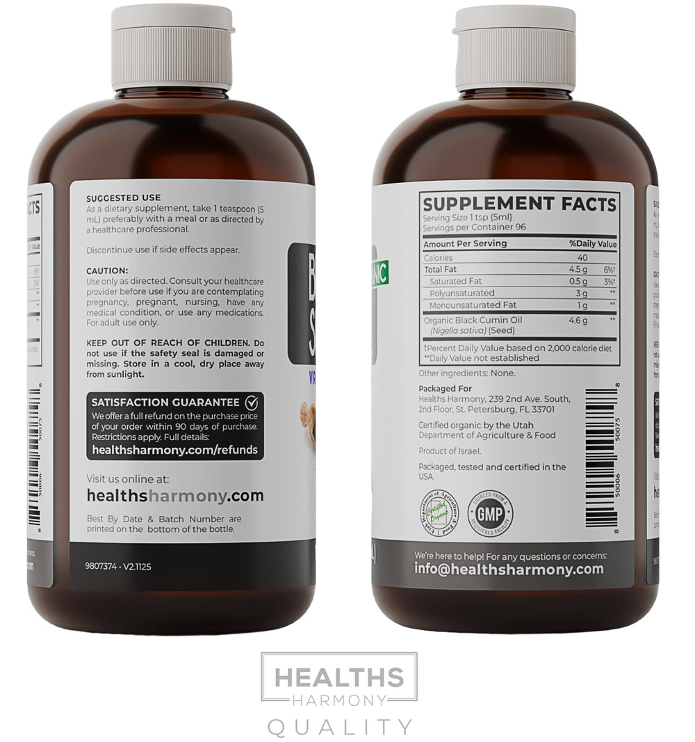 Healths Harmony etiqueta nutricional y lote enfatizando trazabilidad