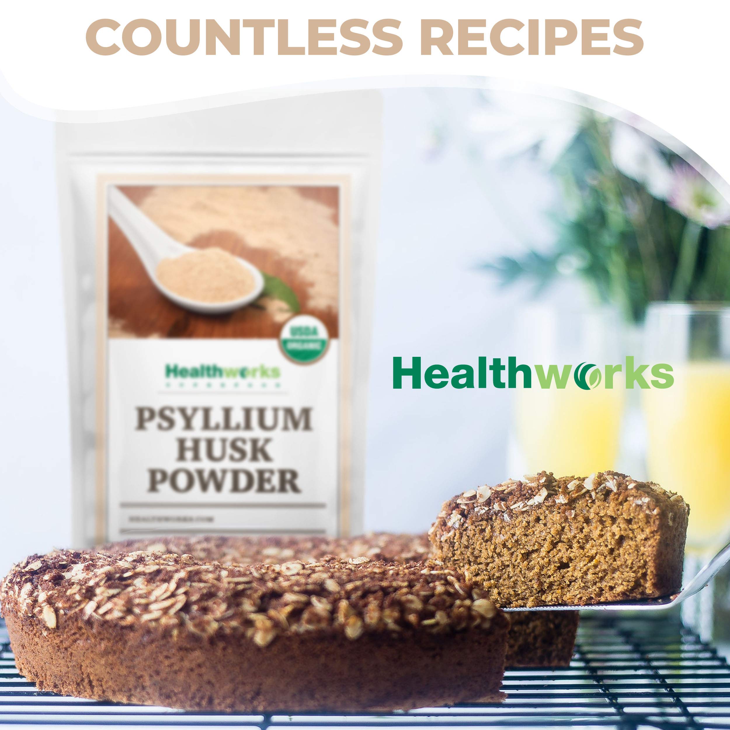 Healthworks Superfoods polvo usado para espesar salsas en una preparación casera