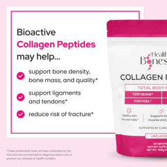 Healthy Bones Co. primera plano del polvo indicando pureza