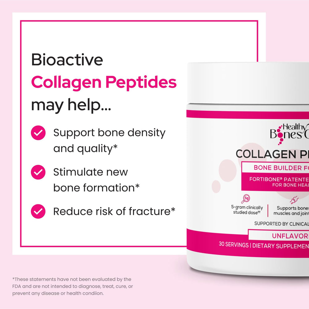 Healthy Bones Co polvo disuelto en vaso listo para beber