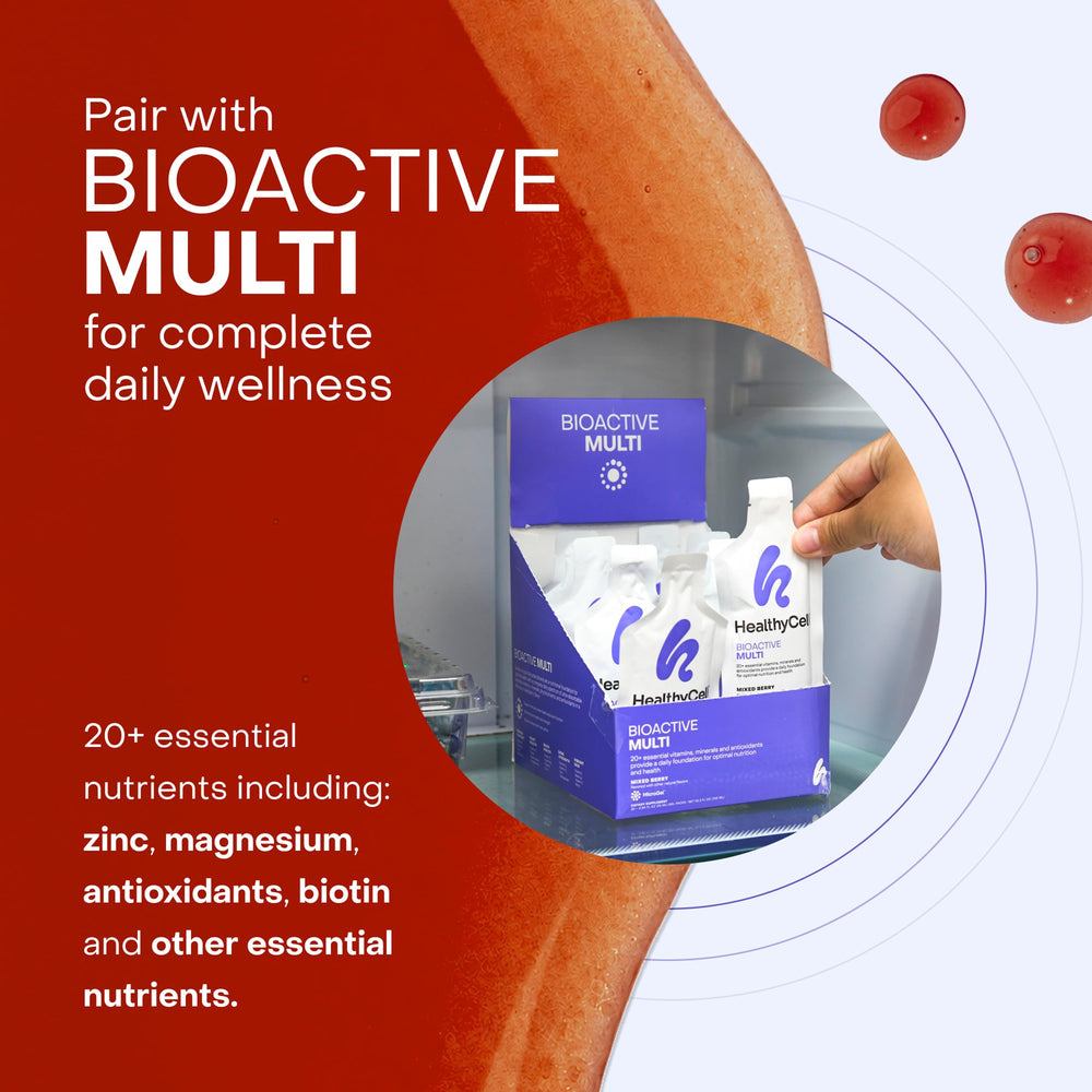 HealthyCell packs staged on kitchen counter showing everyday lifestyle use
