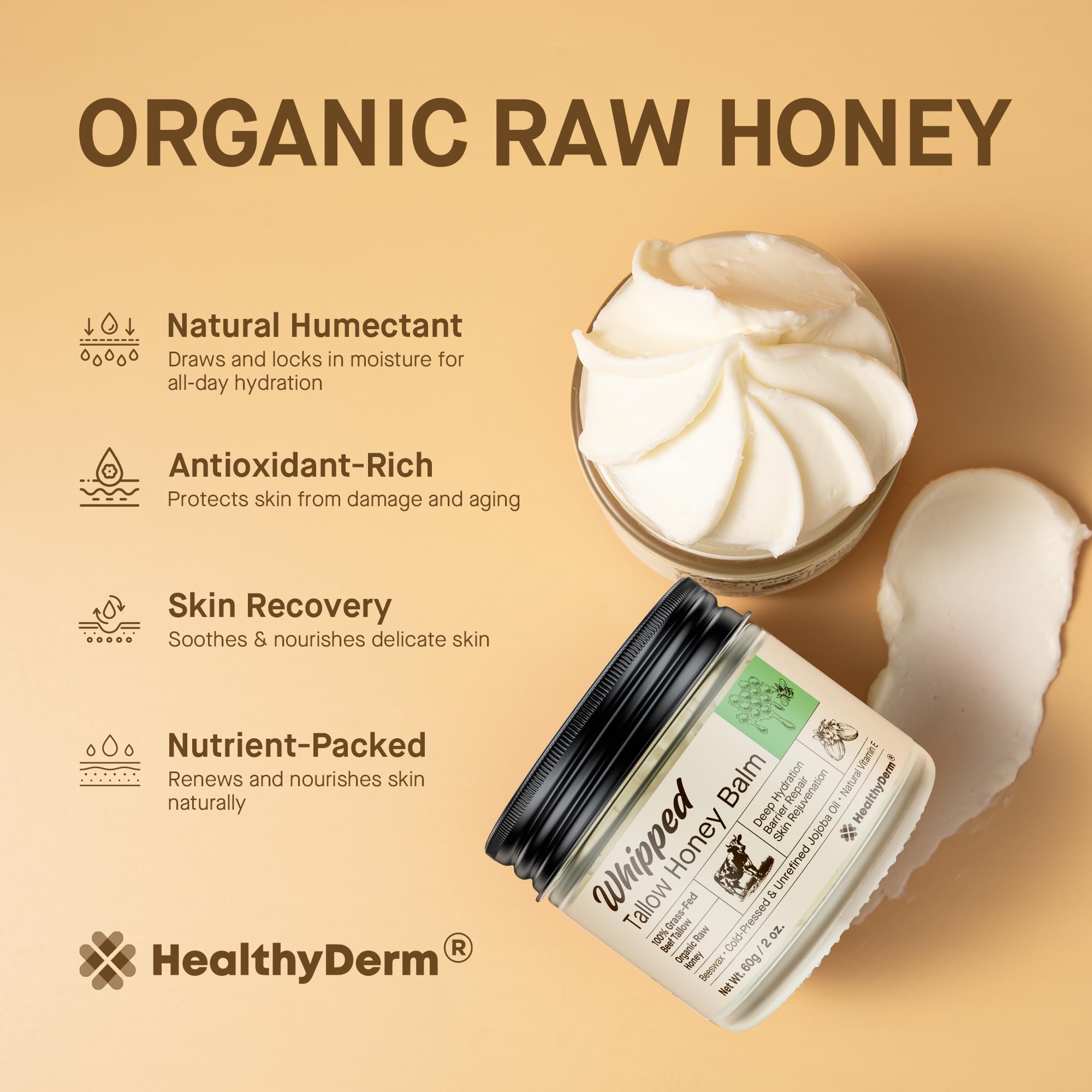 HealthyDerm tamaño 2oz junto a moneda para comparar capacidad portable