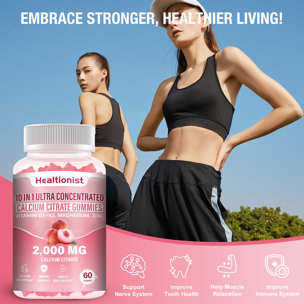 Etiqueta Healtionist con lista de ingredientes y garantía de calidad visible