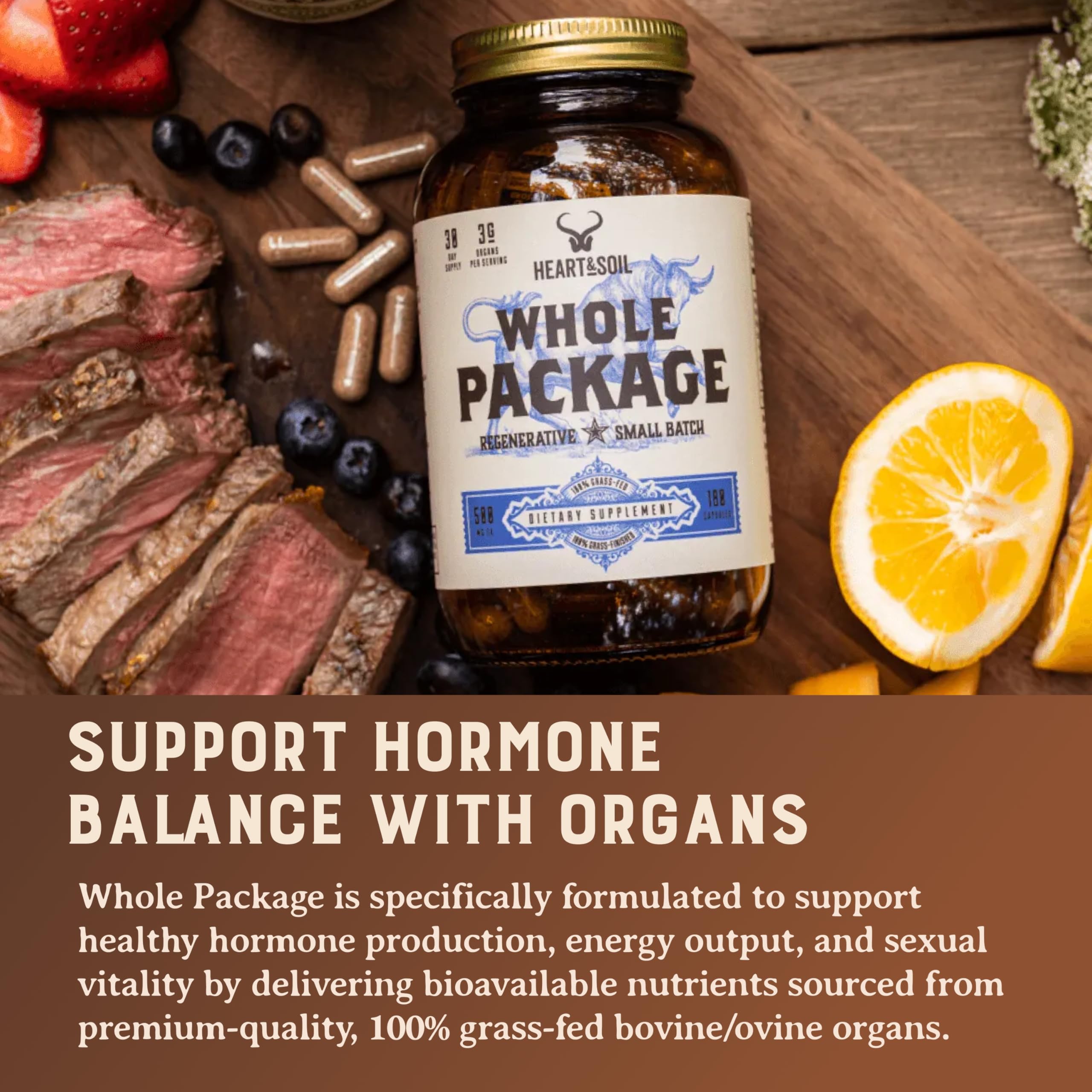 HEART & SOIL whole blood extract powder illustrating heme-based nutrition
