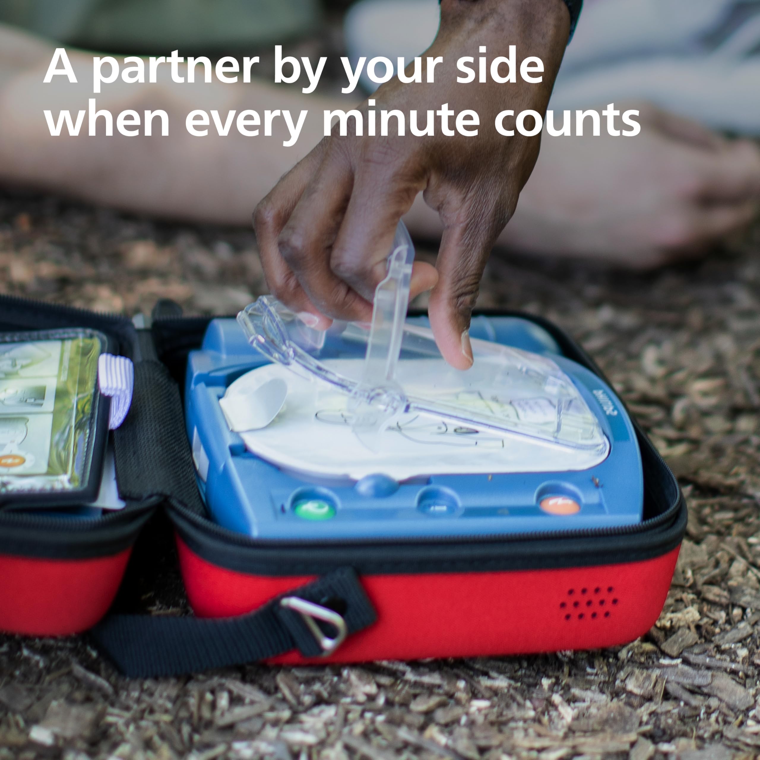 HeartStart electrodos autoadhesivos listo para aplicar con instrucciones claras