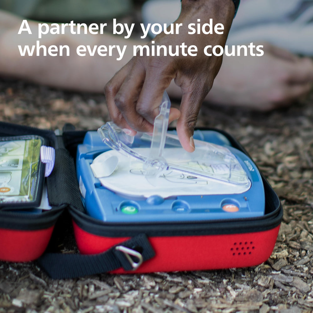 HeartStart electrodos autoadhesivos listo para aplicar con instrucciones claras