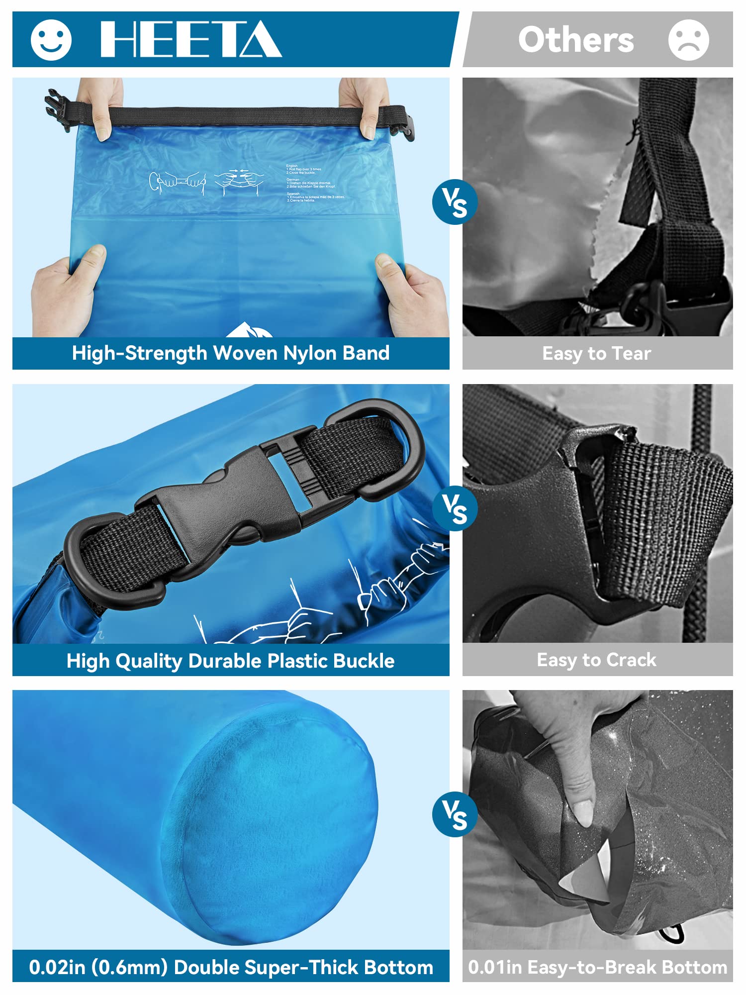 HEETA padded adjustable straps and side handle enabling comfortable carry