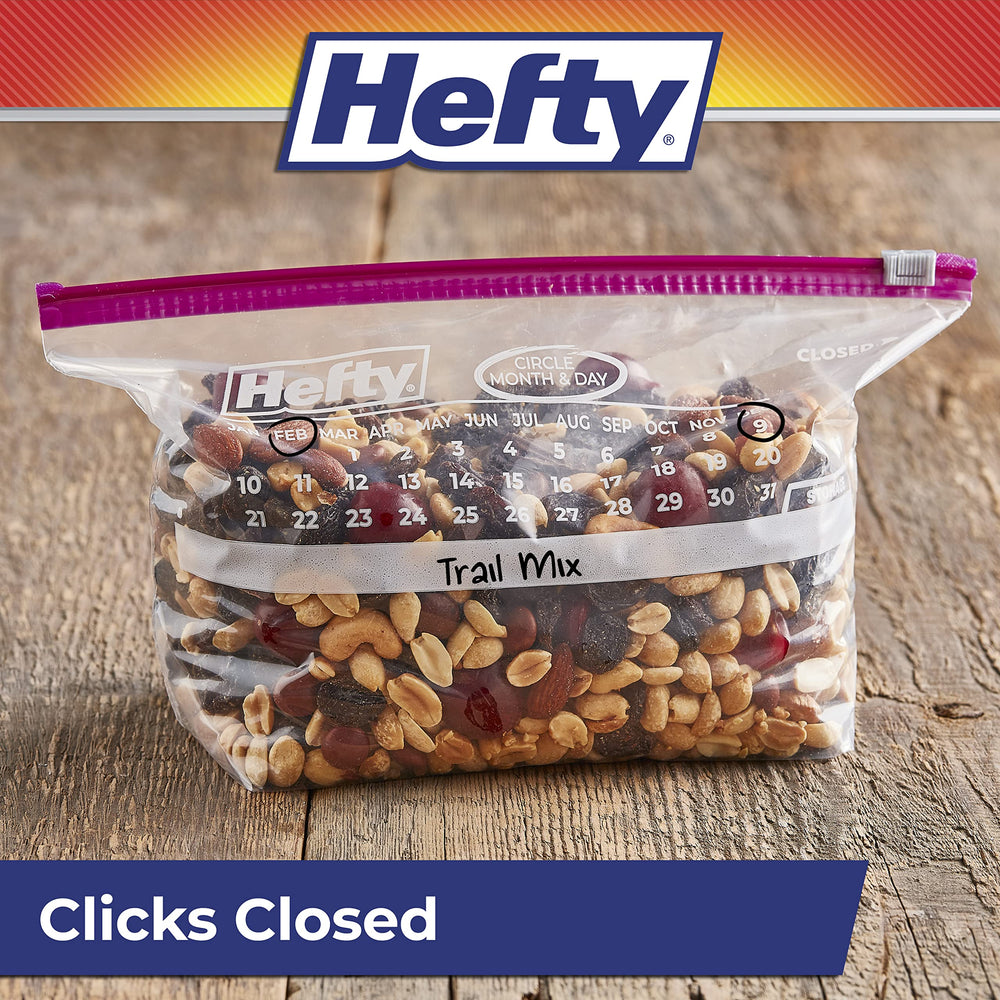 Hefty manos deslizándolo para un cierre fácil y rápido