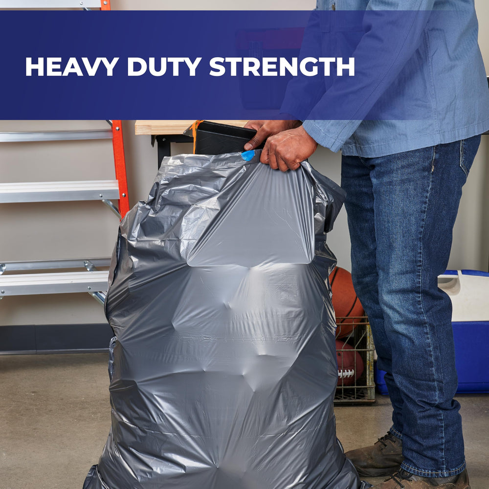 Hefty SteelSak bolsa en uso en obra que protege contra escombros y fugas