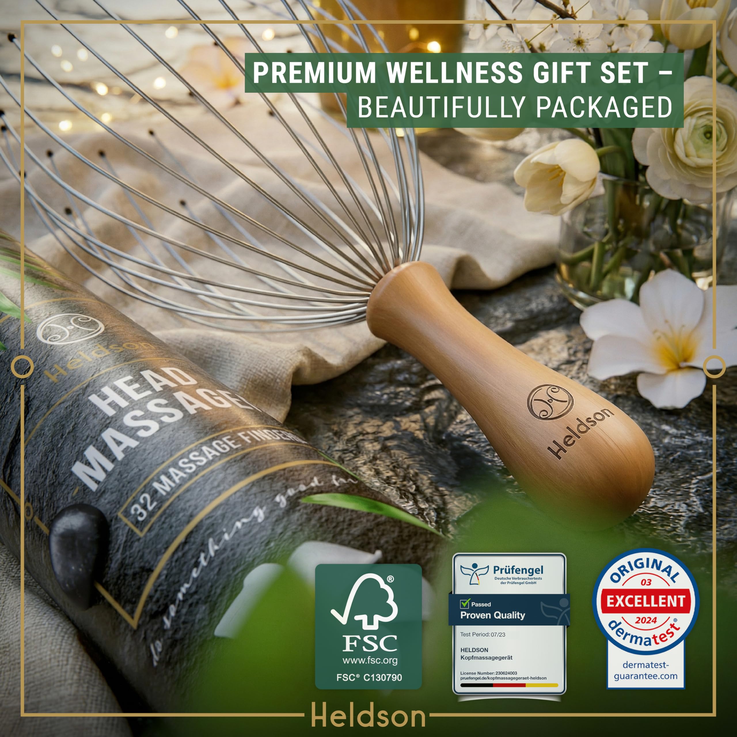 HELDSON mango de madera detalle para agarre cómodo y duradero