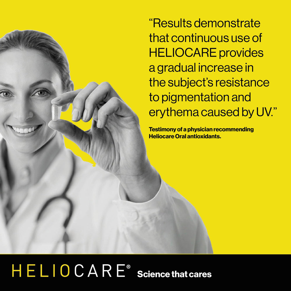 Heliocare etiqueta con lista de ingredientes que resalta Fernblock PLE y sin gluten
