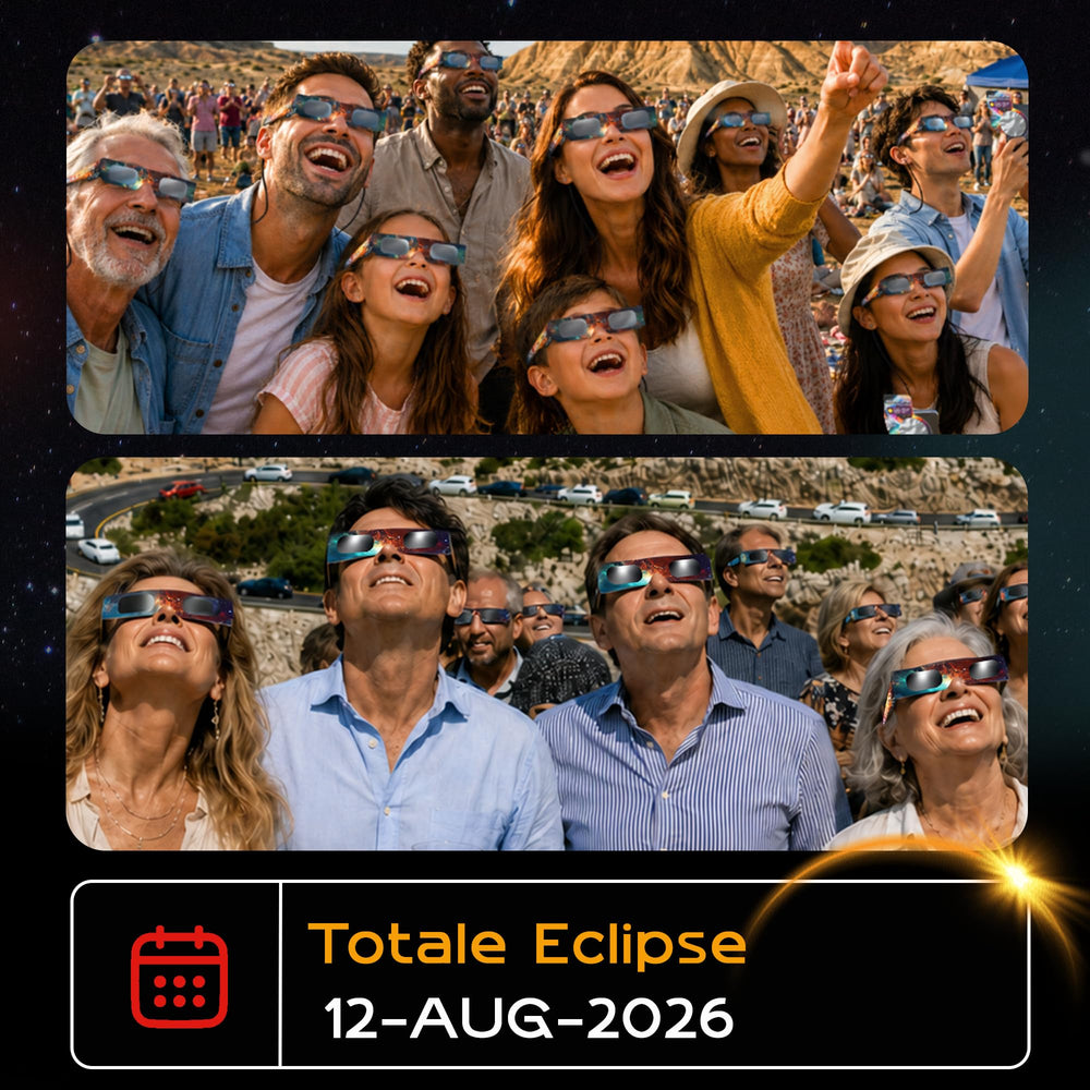 Helioclipse comparación de tamaño con una tarjeta para escala práctica