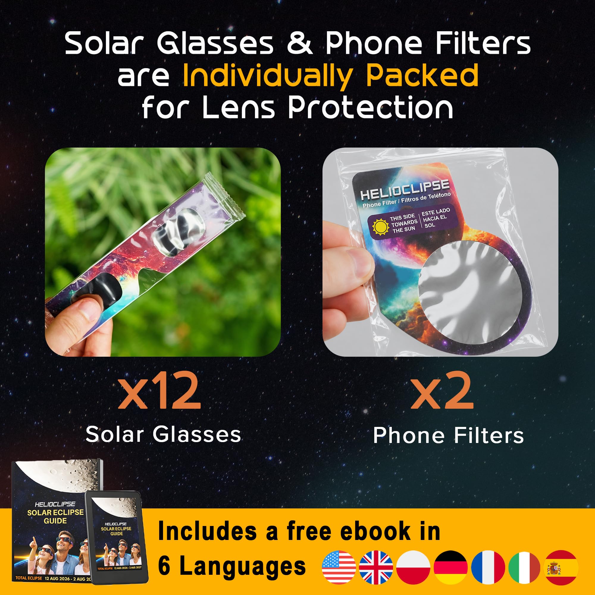 Helioclipse gafas en mano demostrando comodidad y uso sencillo