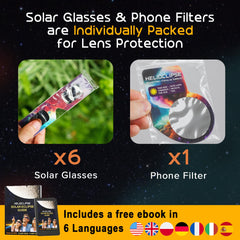 Helioclipse personas usando gafas en grupo disfrutando seguridad y comodidad
