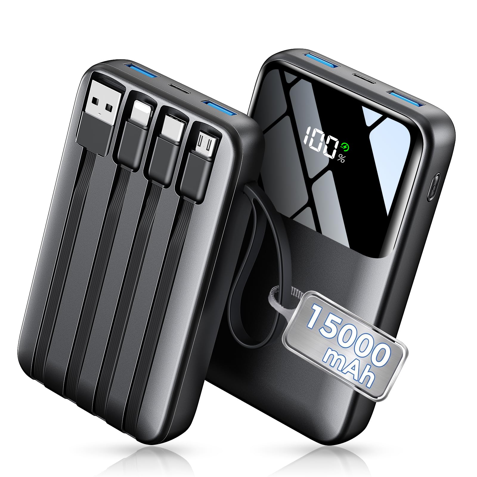 HELLEE vista frontal del power bank mostrando diseño compacto y capacidad