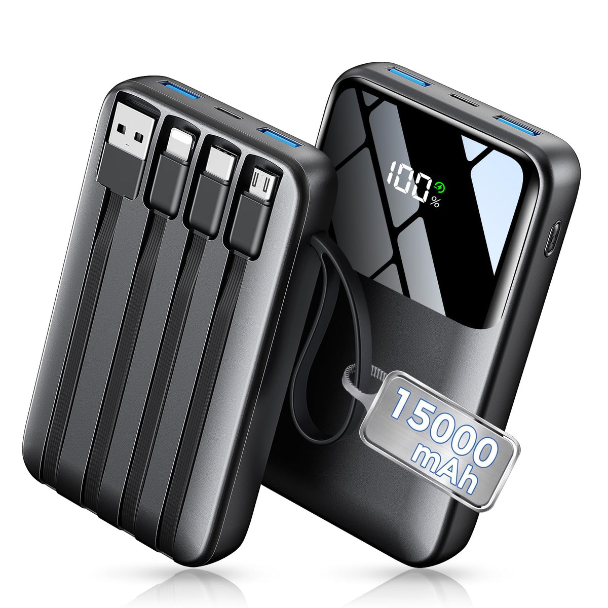 HELLEE vista frontal del power bank mostrando diseño compacto y capacidad
