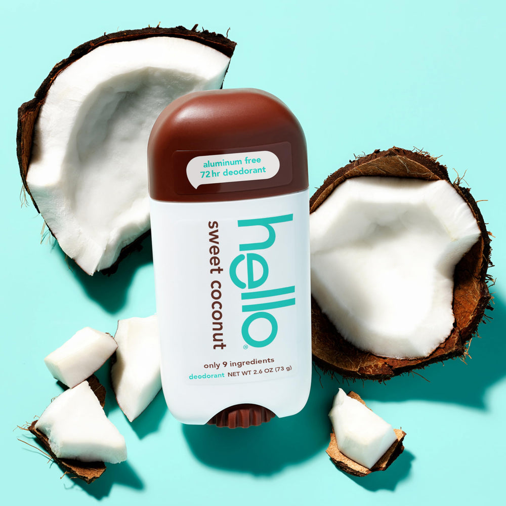 hello producto en estilo de vida playero evocando aroma tropical