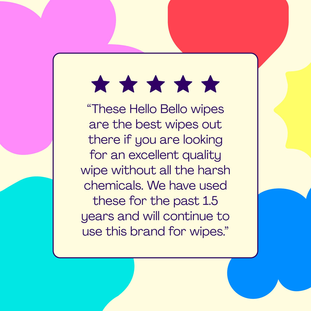 Hello Bello escena familiar mostrando conveniencia y disponibilidad en cambiador