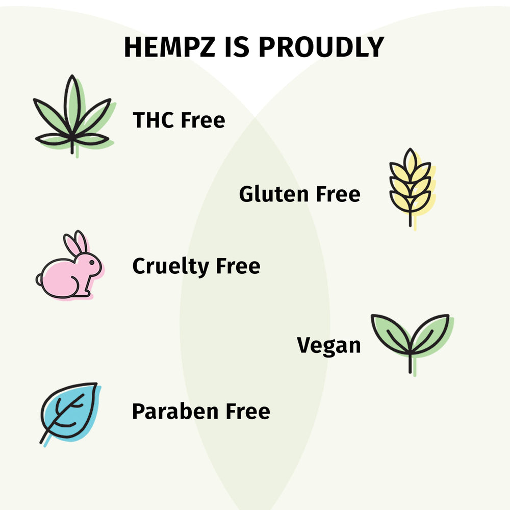 Hempz etiqueta con ingredientes y sello vegano, tranquilidad sobre fórmulas limpias