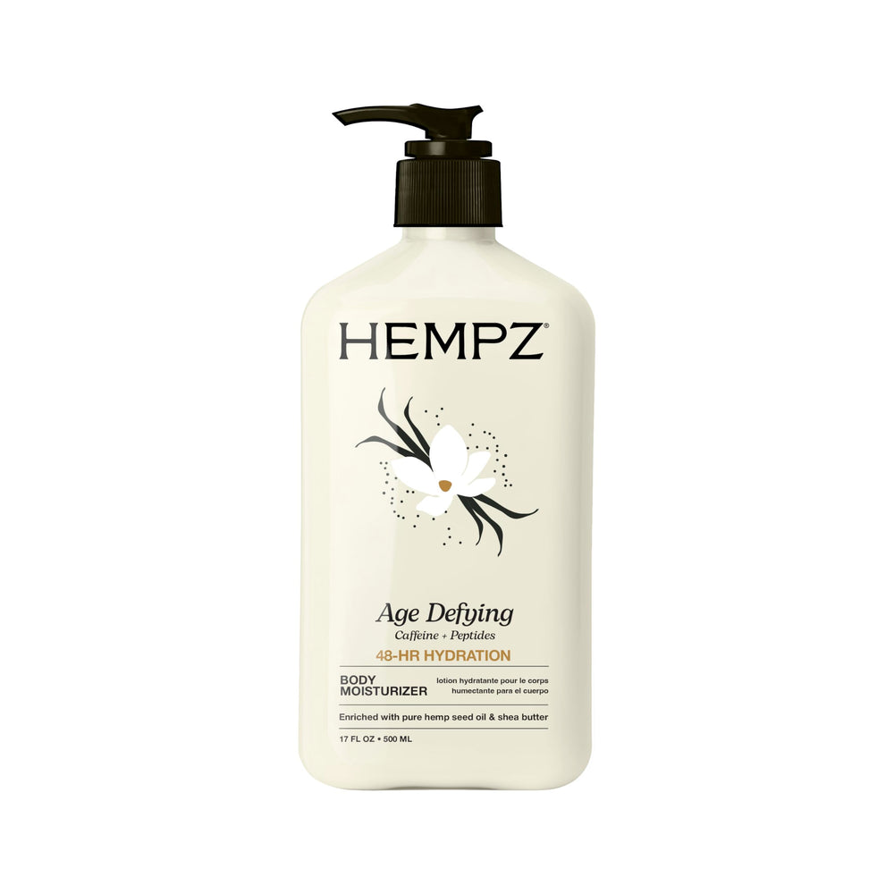 Hempz loción frontal grande 17 oz mostrando empaque y diseño elegante