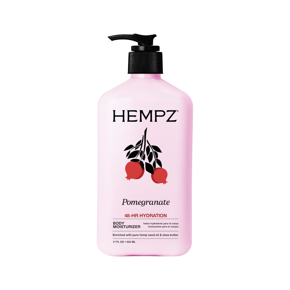 Hempz botella frontal mostrando diseño y volumen para hidratación prolongada