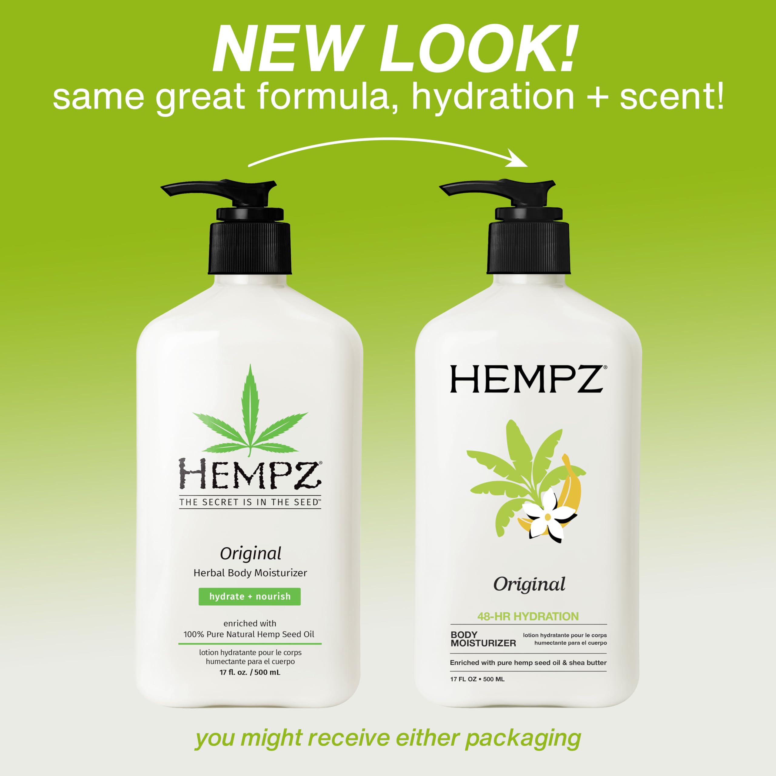 Hempz textura cremosa en primer plano, hidratación ligera y absorción rápida