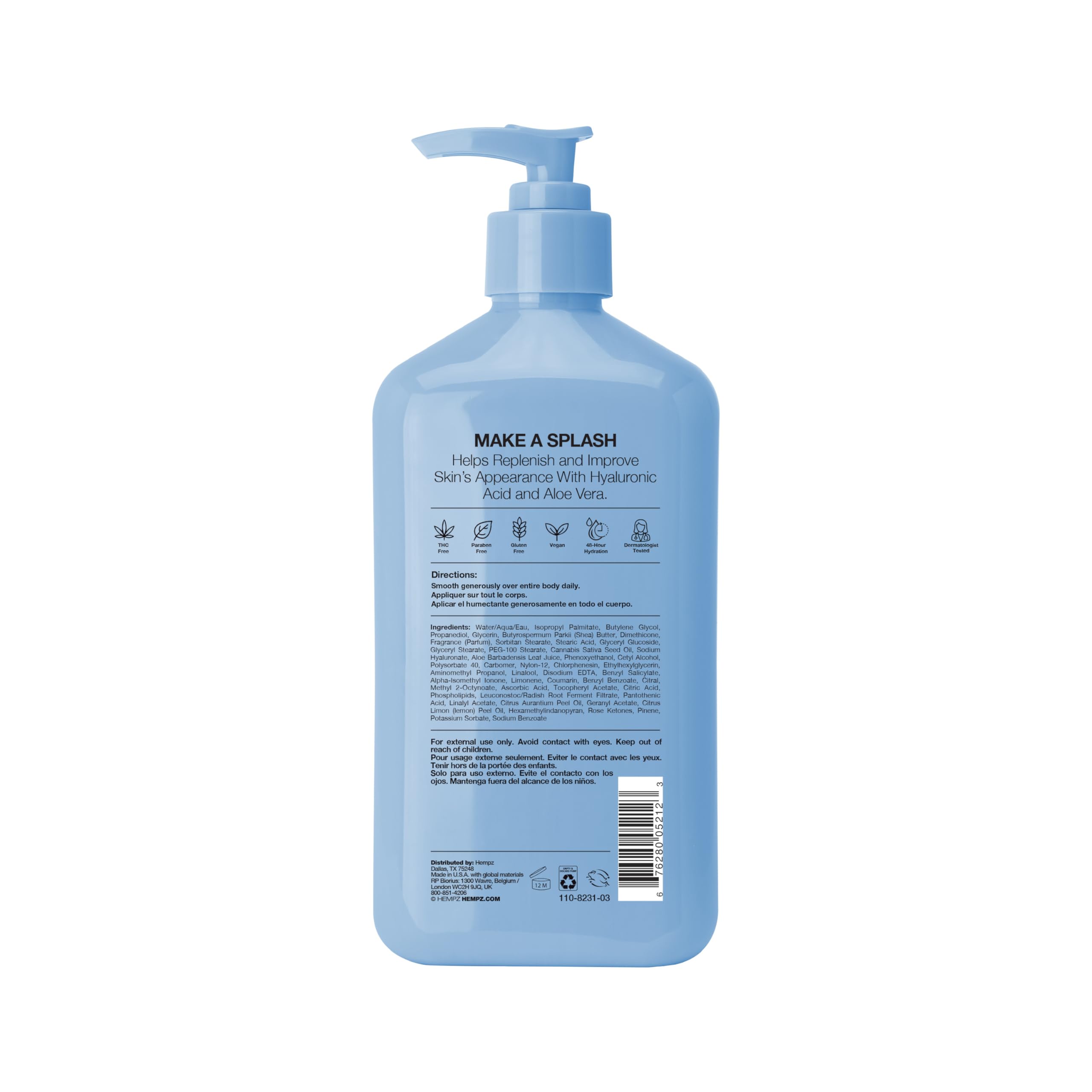 Hempz textura de crema en primer plano para ver consistencia nutritiva