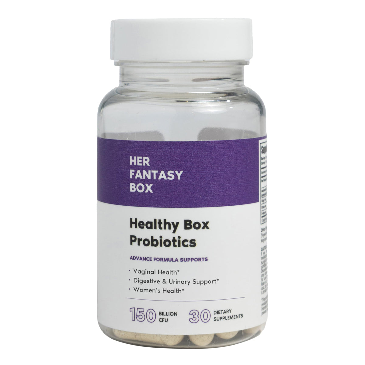 Her Fantasy Box frasco frontal mostrando empaque y beneficios visibles
