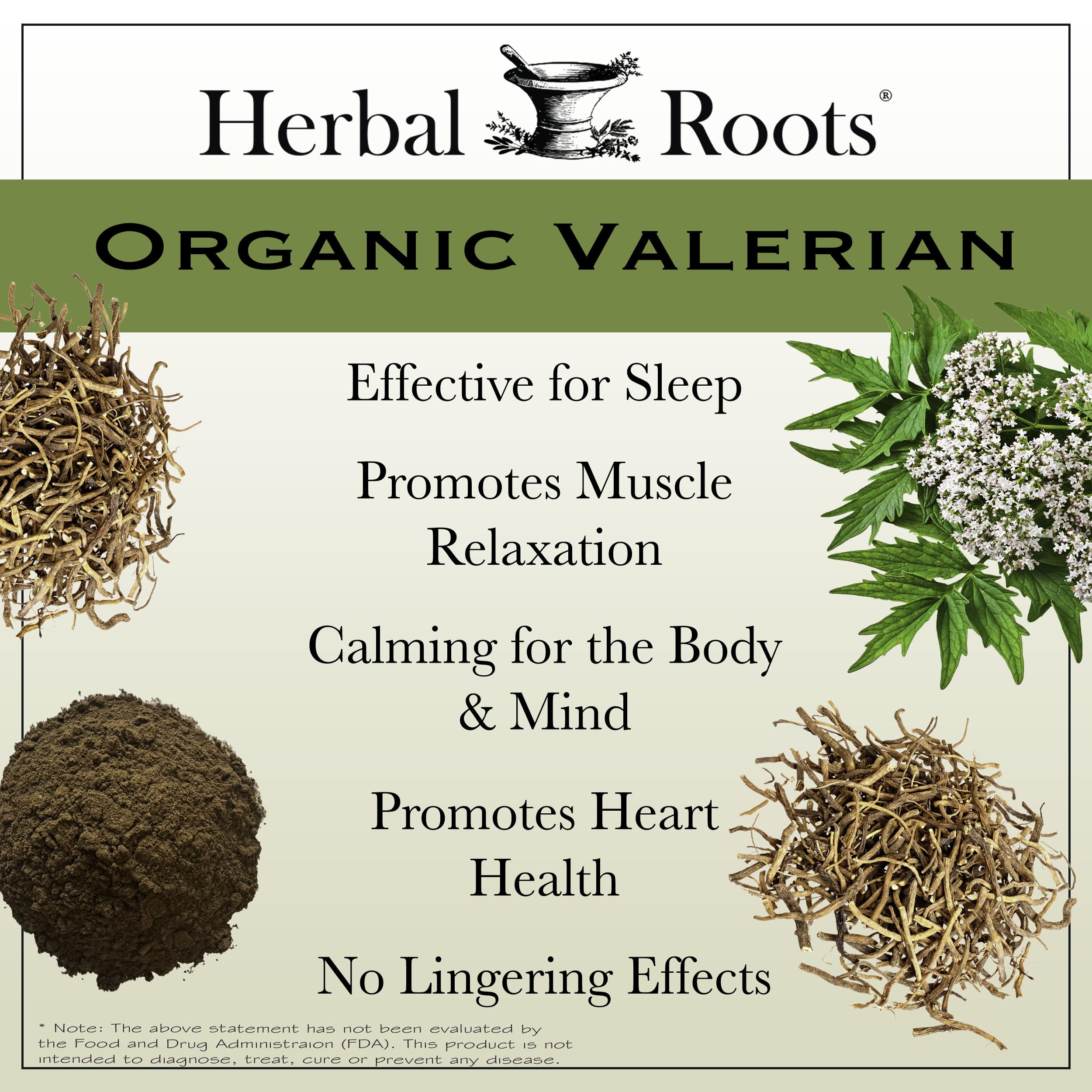 Herbal Roots raíz de valeriana seca demostrando origen botánico y autenticidad
