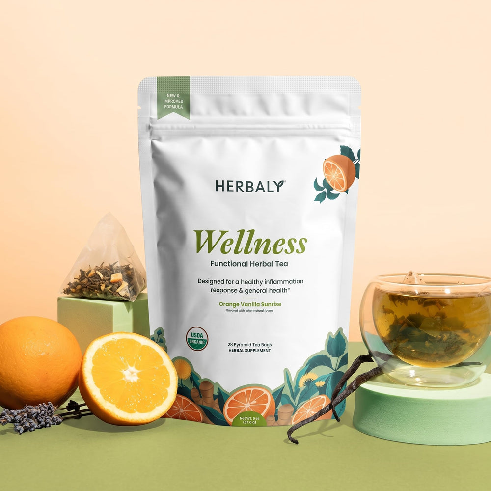 Herbaly etiqueta con sellos orgánico y no-GMO que aporta confianza al comprador