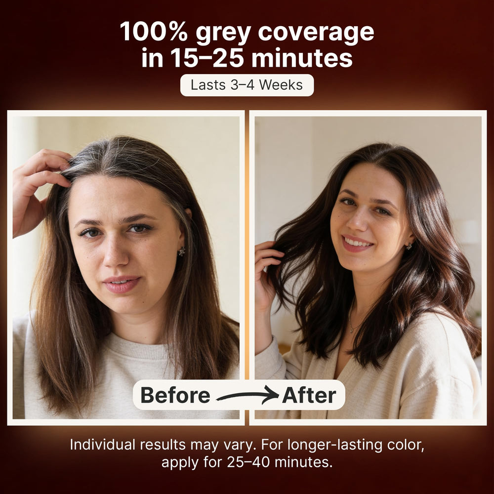 Herbishh aplicación en cabello mojado para cobertura rápida