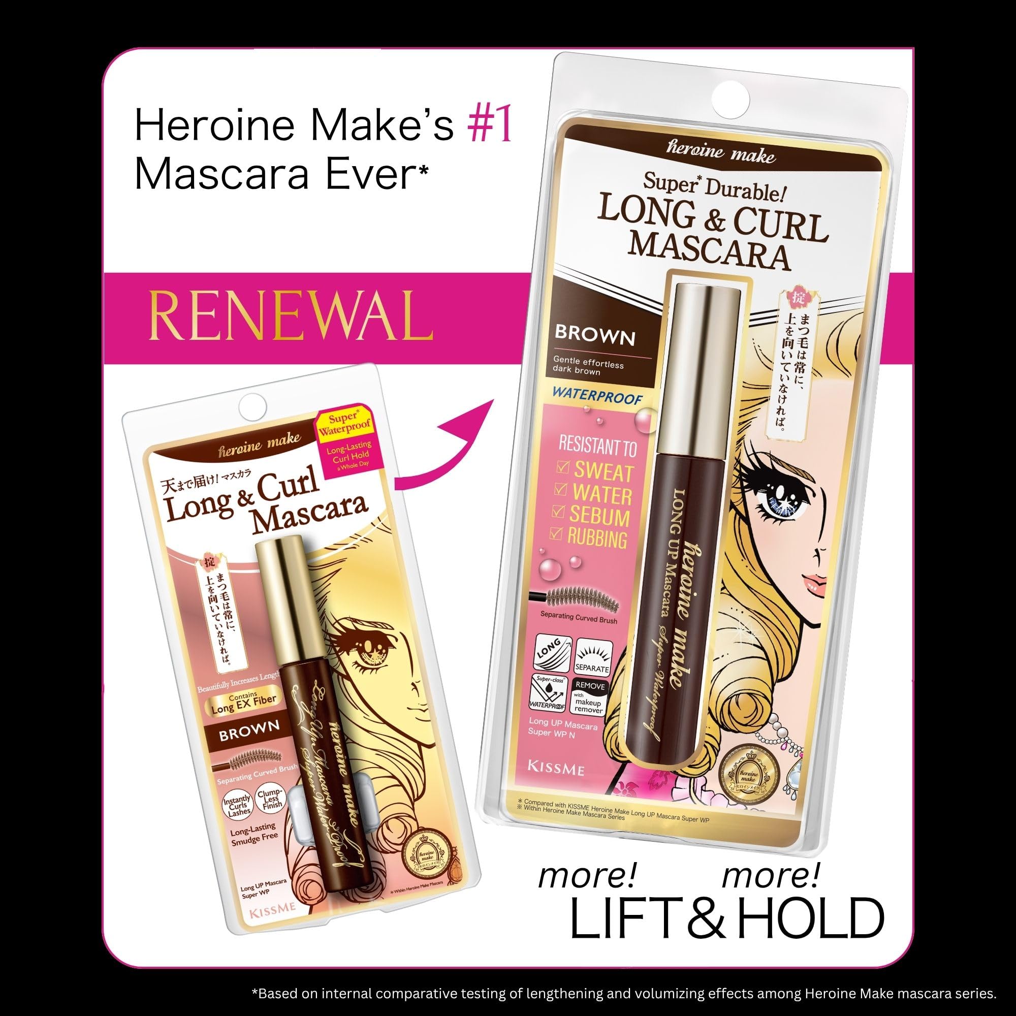 Heroine Make detalle del cepillo para definir y separar pestañas sin grumos