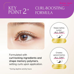 Heroine Make mascara aplicada en pestañas realzando volumen y rizo