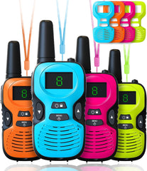 Hetyue frontal del pack de cuatro radios con carcasas coloridas mostrando facilidad de identificación