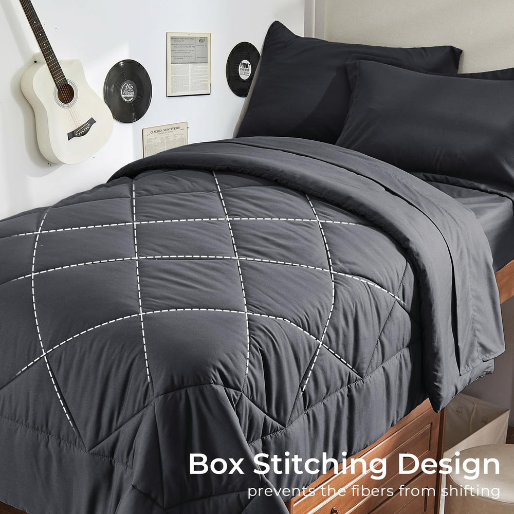 HEVUMYI edredón colocado en cama Twin XL mostrando aspecto acogedor y ordenado