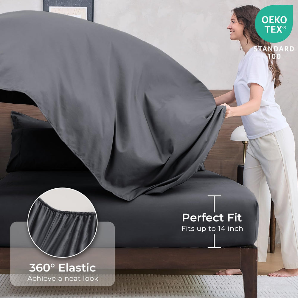 HEVUMYI sábana ajustable con elástico 360° que asegura buen ajuste