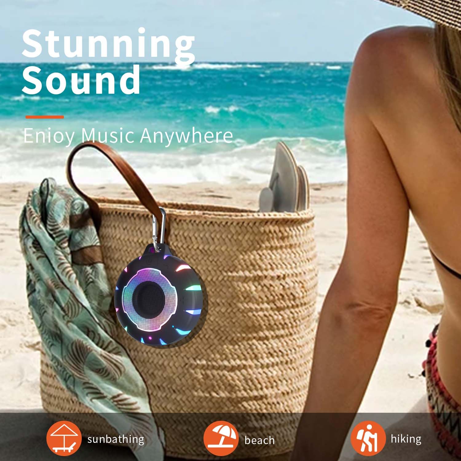 HEYSONG luces LED multicolor creando ambiente y sincronía con la música