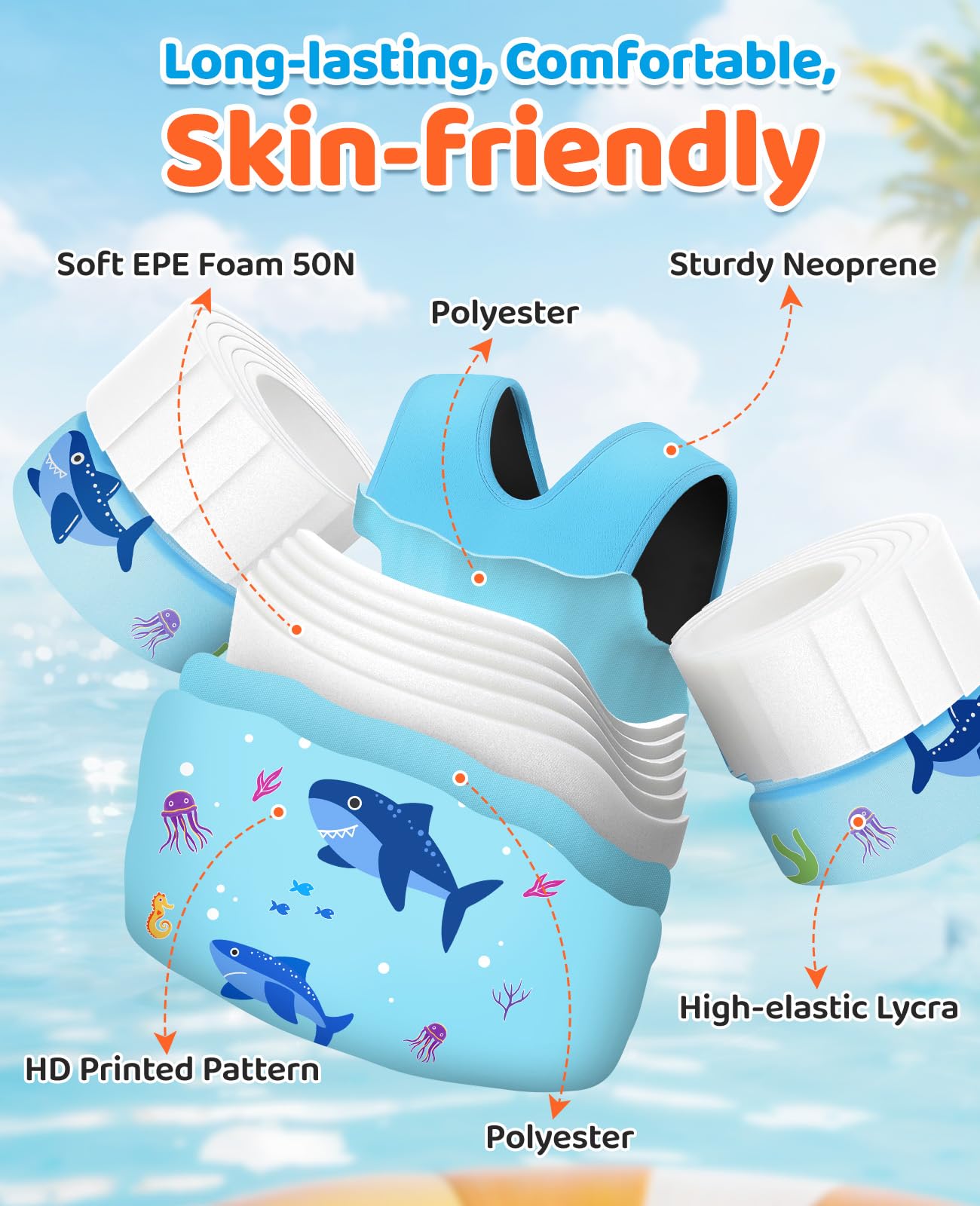 HeySplash adjustable strap closeup showing secure personalized fit
